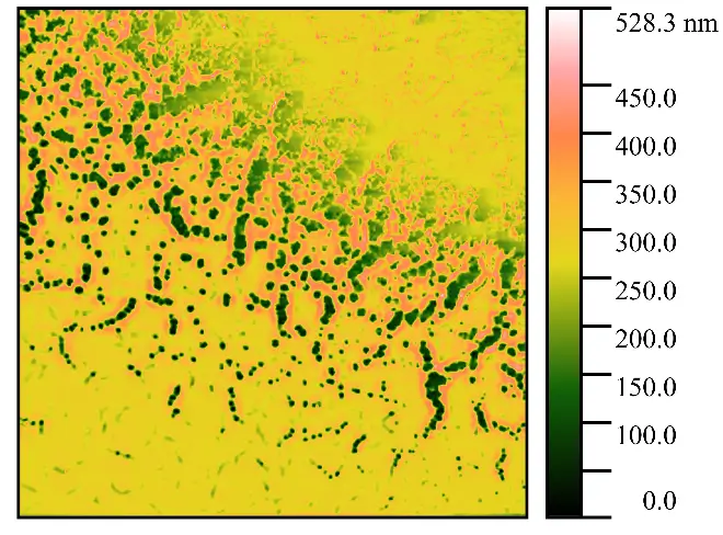 Электропробой пленки полиметилметакрилата на кремнии. Полуконтактный режим АСМ.