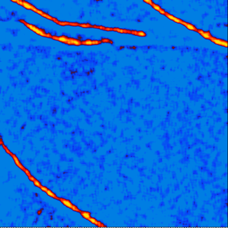 Влияние внешнего вертикального магнитного поля на структуру доменов железо-иттриевого граната. Двухпроходная МСМ.